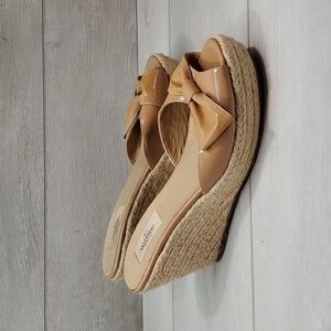 Valentino Garavani Womens Espadrille Wedge Leather Sandals shoes sz 40.5/10.5
